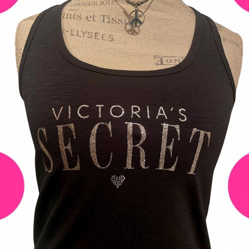 2013 Victoria’s Secret • NWT Black/Silver Glitter Racerback Tank top • SIZE - L